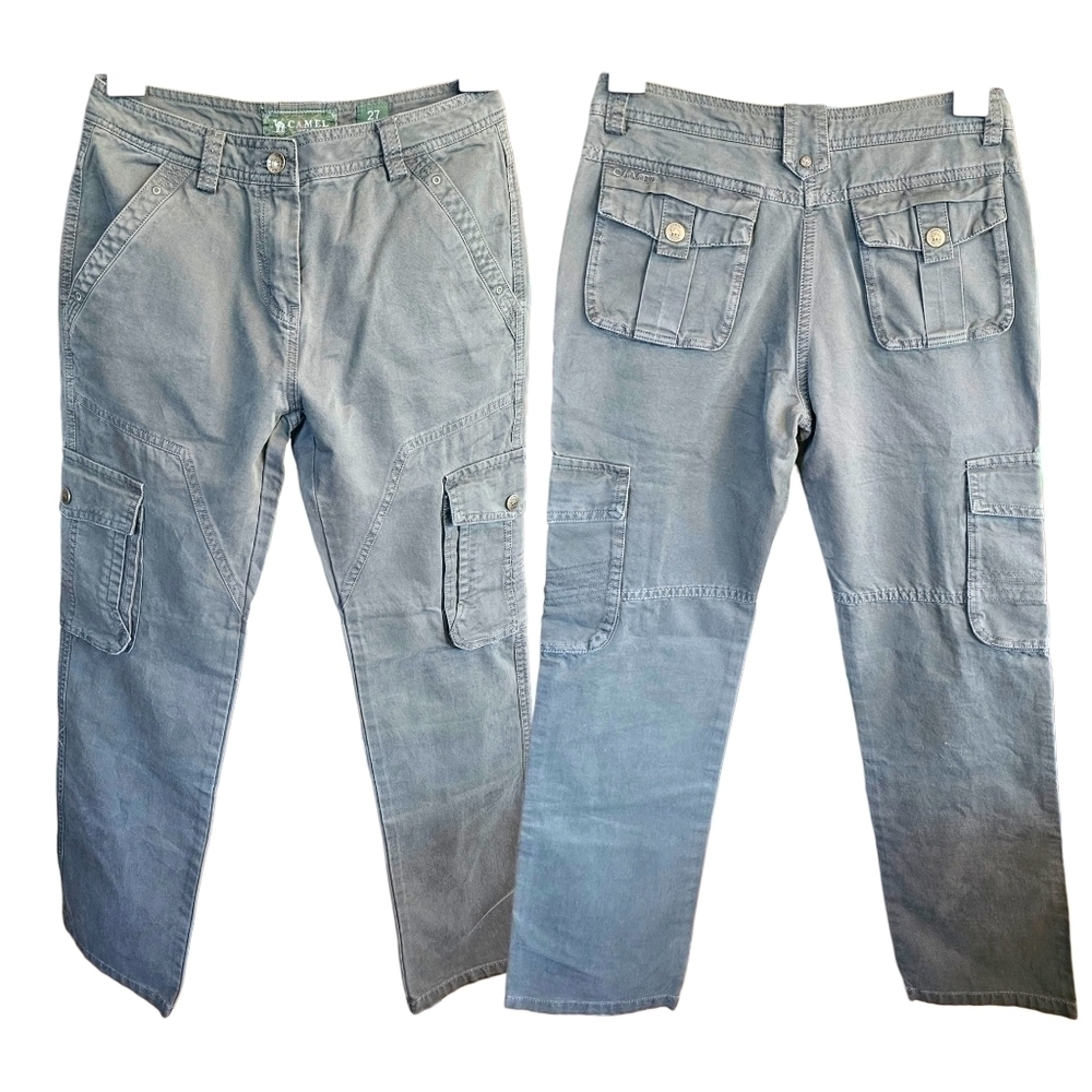 Camel Active Green Cotton Cargo Pants Trousers Size 27
